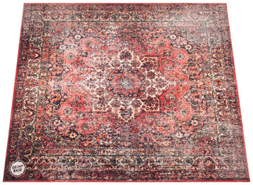 Suspension Libre & Réduction du Bruit d'Impact de 27dB - Tapis Batterie 1.85 x 1.65m - Rouge Persan Usé