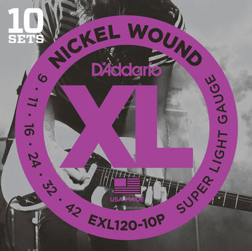 EXL120-10p Nickel Wound Super Light Pack de 10