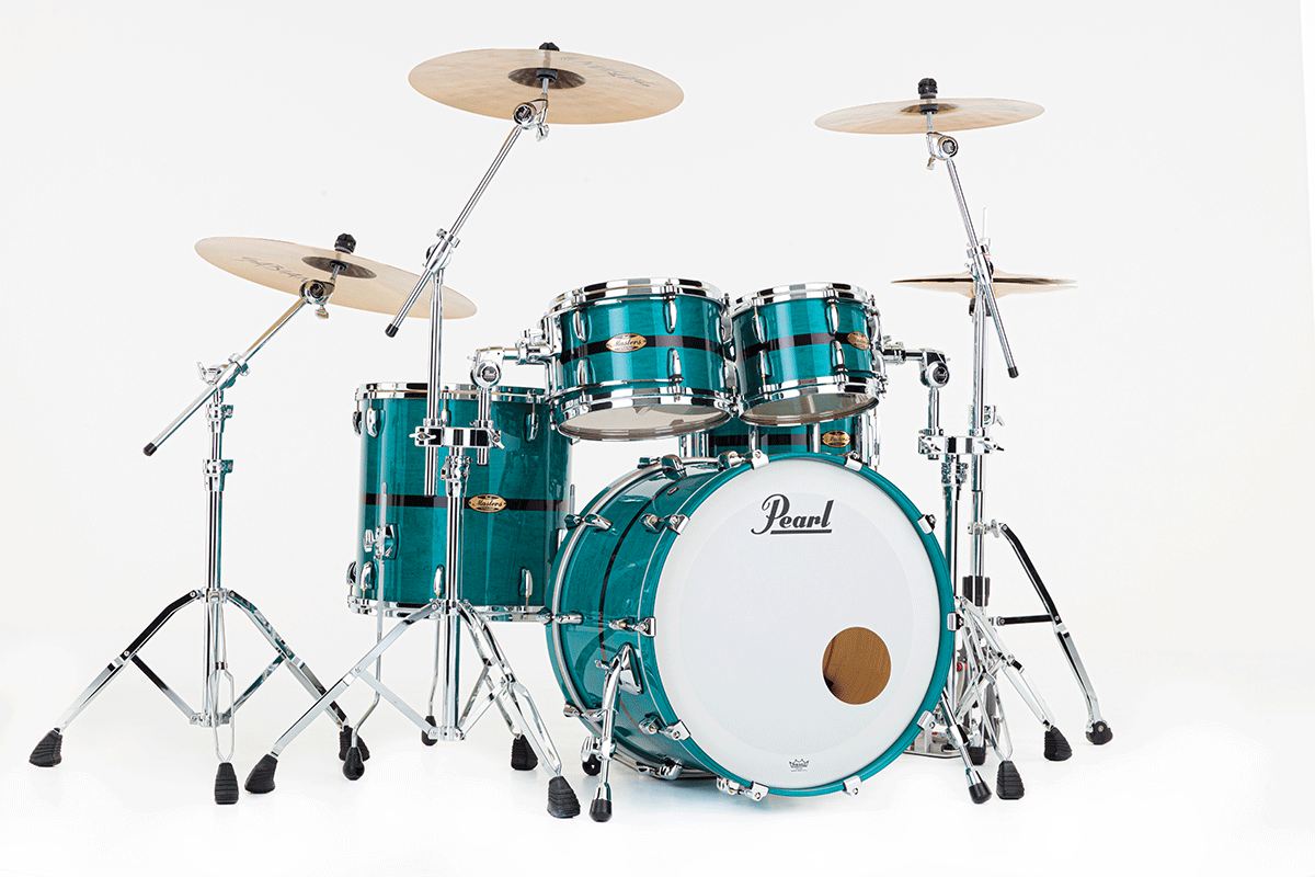Masters Maple Pure Stage 22 Optimount Aqua Turquoise Stripe