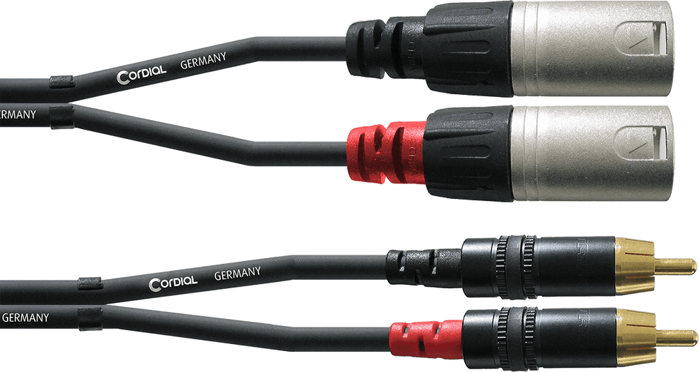 Cordial Câble Audio Double XLR Mâle/RCA 3 M