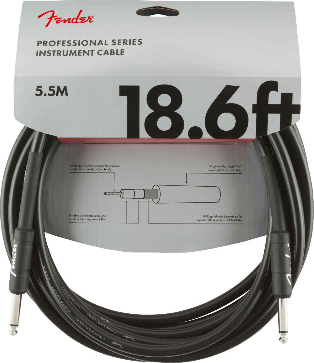 5,5m Professional Instrument Cable Black