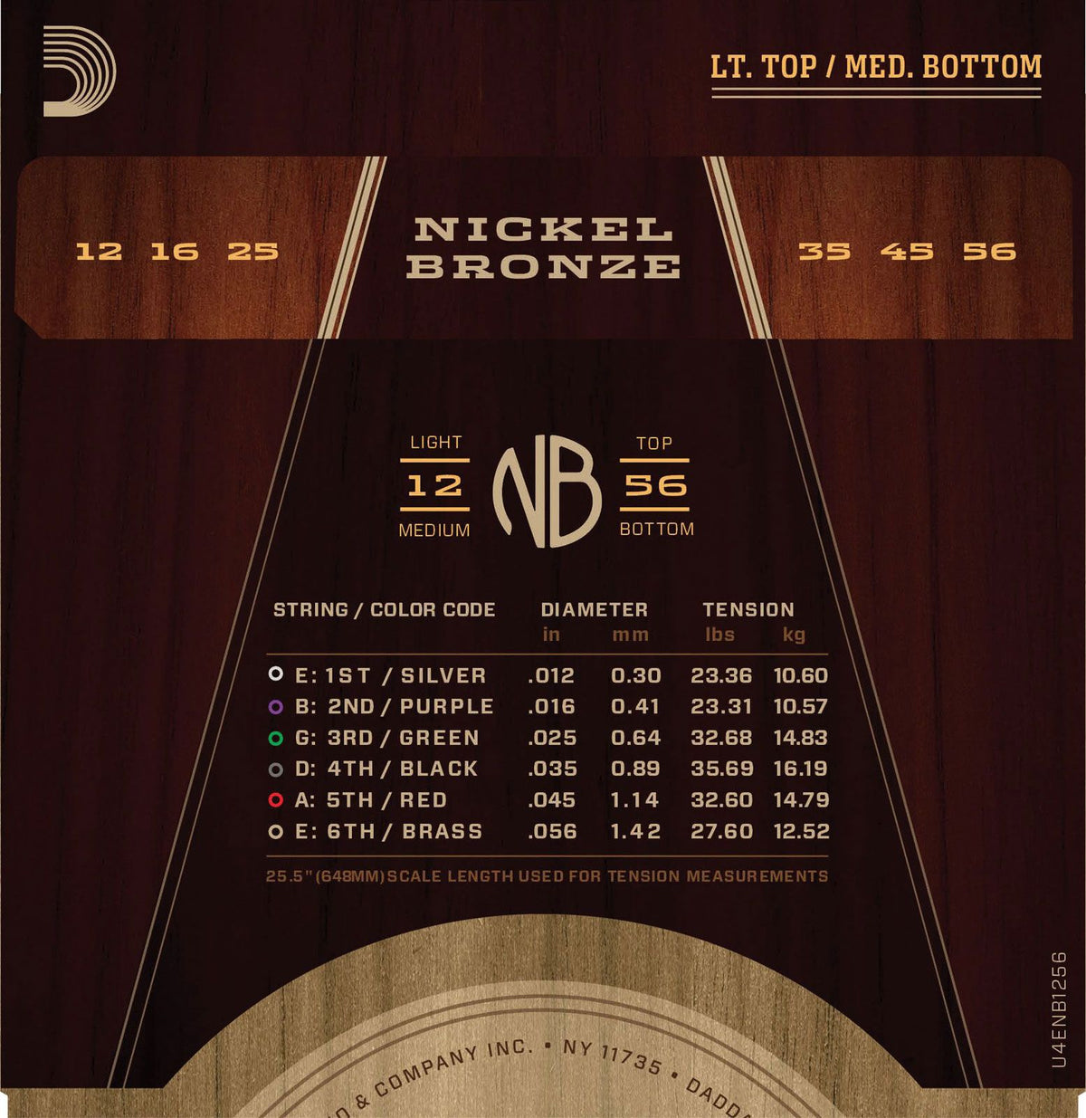 NB1256 Nickel Bronze Light Top / Med Bottom 12-56