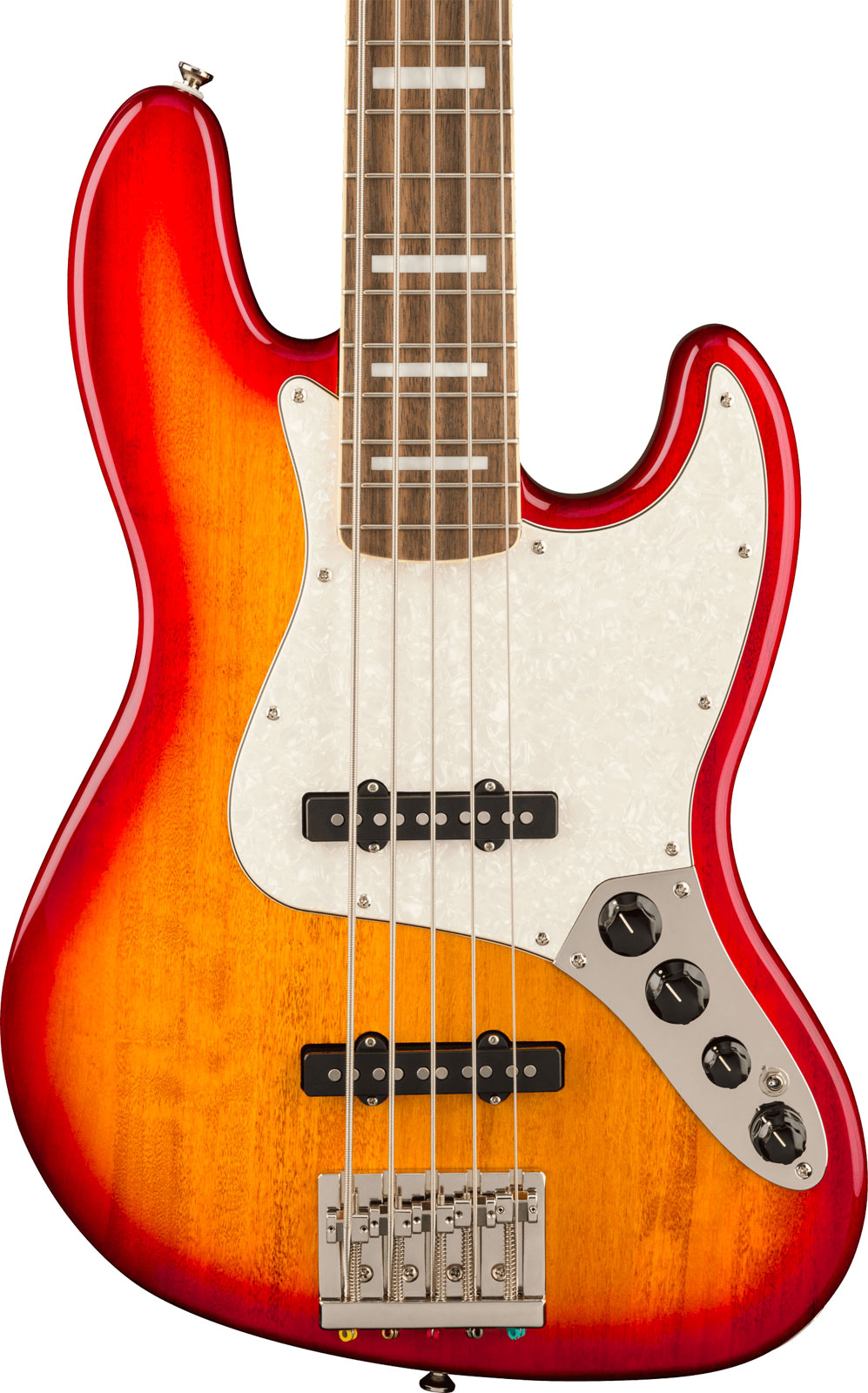 Classic Vibe Active '70s Jazz Bass V LRL White PLPG Sienna Sunburst - Reconditionné