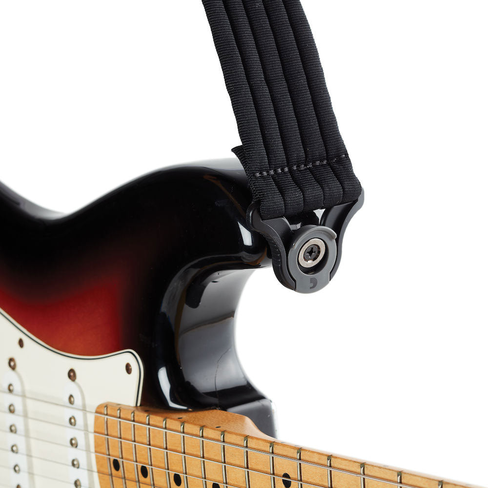 Sangle Auto Lock pour Guitare Motif Black Padded