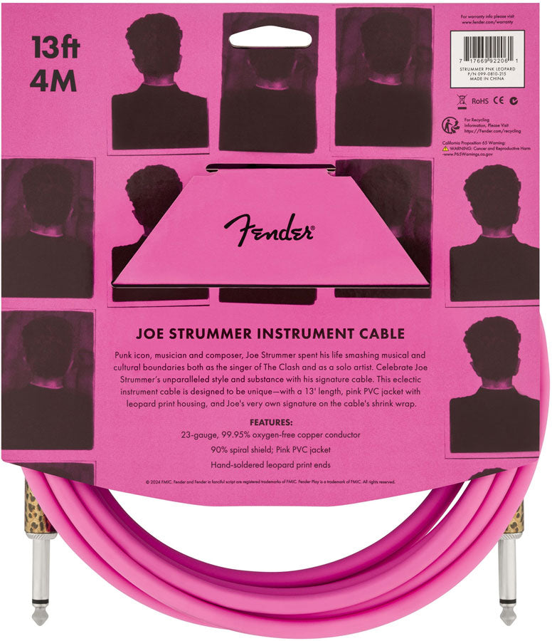 4m Joe Strummer Instrument Cable Pink Leopard