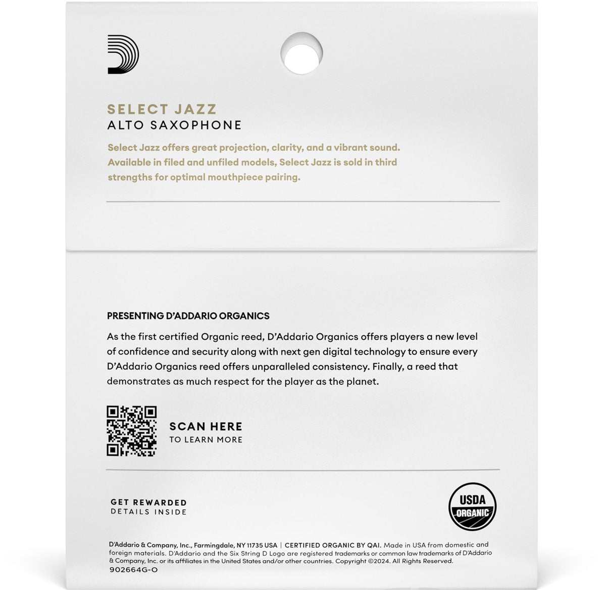 Organic Select Jazz Filed 3 Soft Sax Alto (x 3)