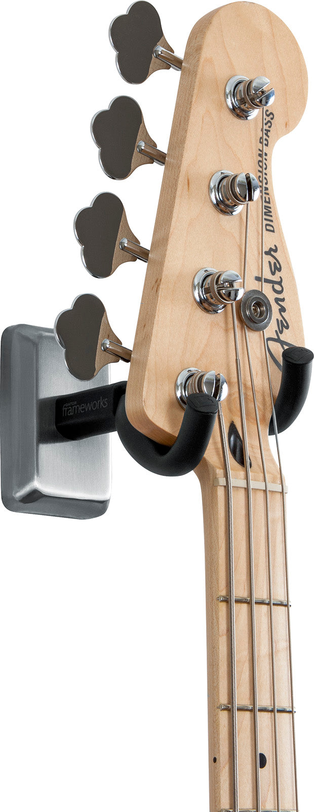 Stand guitare mural plaque chrome satiné