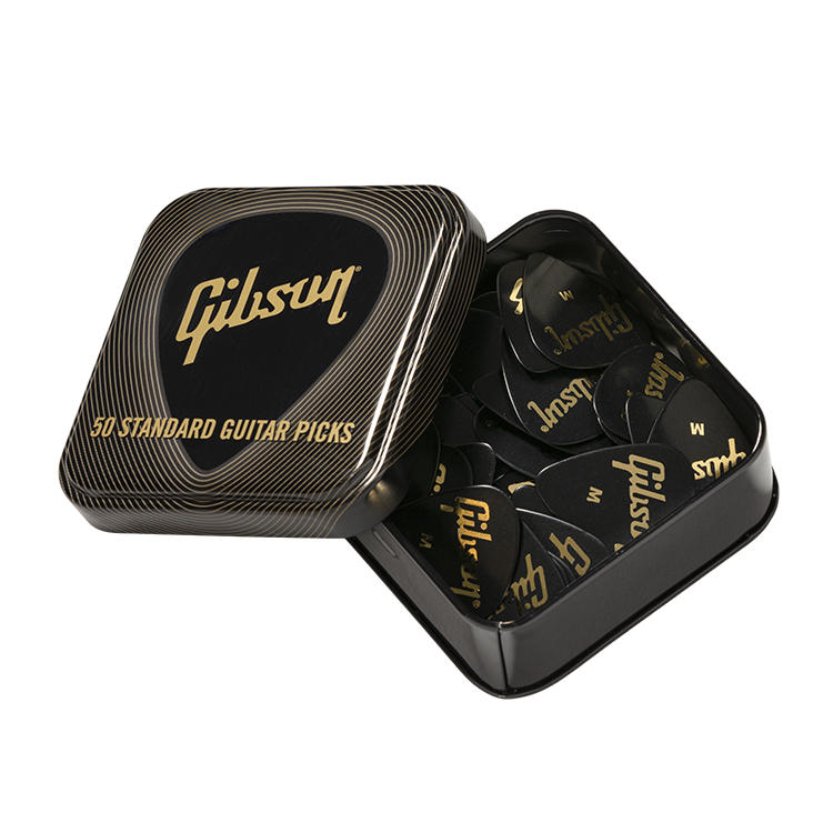 Médiators Standard Tin 50 Pack Black Thin