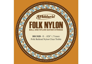 BEC028 Folk Nylon Guitar Clear Nylon Ball End 28