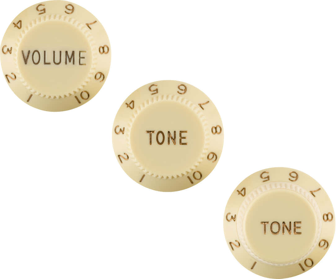 Strat Knobs Aged White (Volume Tone Tone) (3) Lhed
