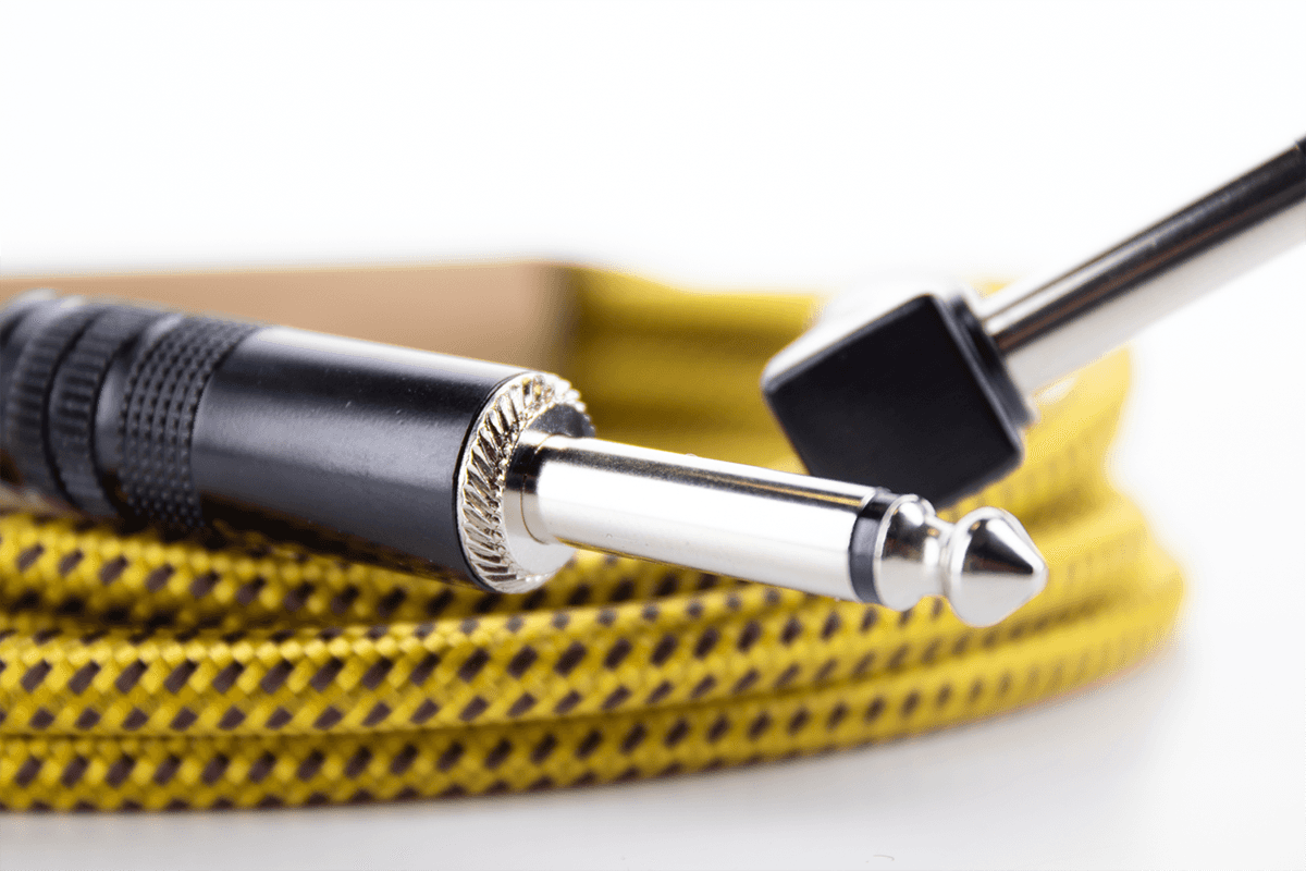 Cable Guitare Jack Droit /Coudé 5 M Tweed Jaune