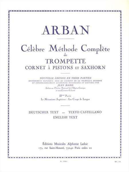 Arban JEAN-baptiste - Celebre Methode Complete Pour Trompette Volume 2