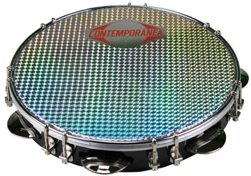 C-PF10-01BS - Pandeiro 10" Noir - Peau Argent