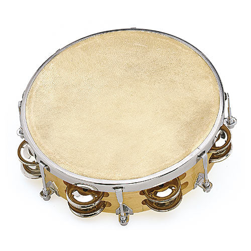 Fuzeau Tambourin Peau Naturelle - 20 CM + Cymbalettes