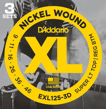EXL125-3D Nickel Wound Super LT Top Pack de 3