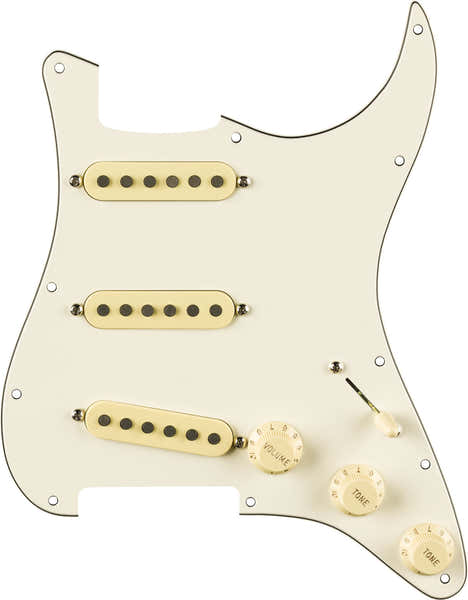 Pre-wired Strat Pickguard Eric Sign. Parchment 11 Hole Pg