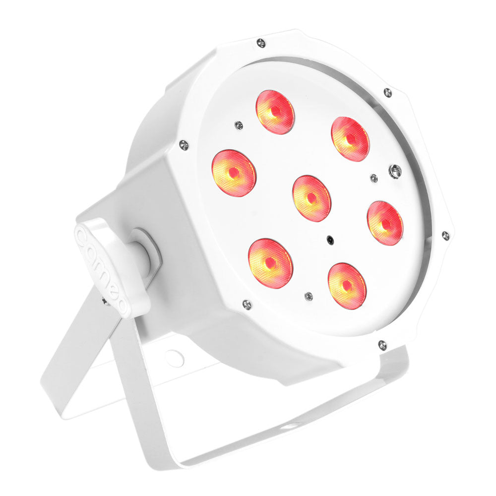 Cameo Flat Par Tri 3W Ir WH - Projecteur Par Plat À LED Tricolores (RGB) - 7 X 3 W Haute Puissance - Boît