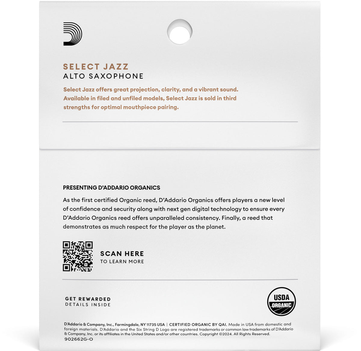 Organic Select Jazz Unfiled 2 Soft Sax Alto (x 3)