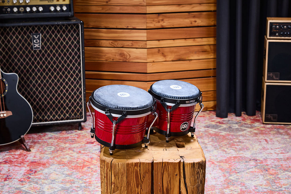 WBTR300WR - Marathon Traditional Bongo 6 3/4" Macho & 8" Hembra - Wine Red