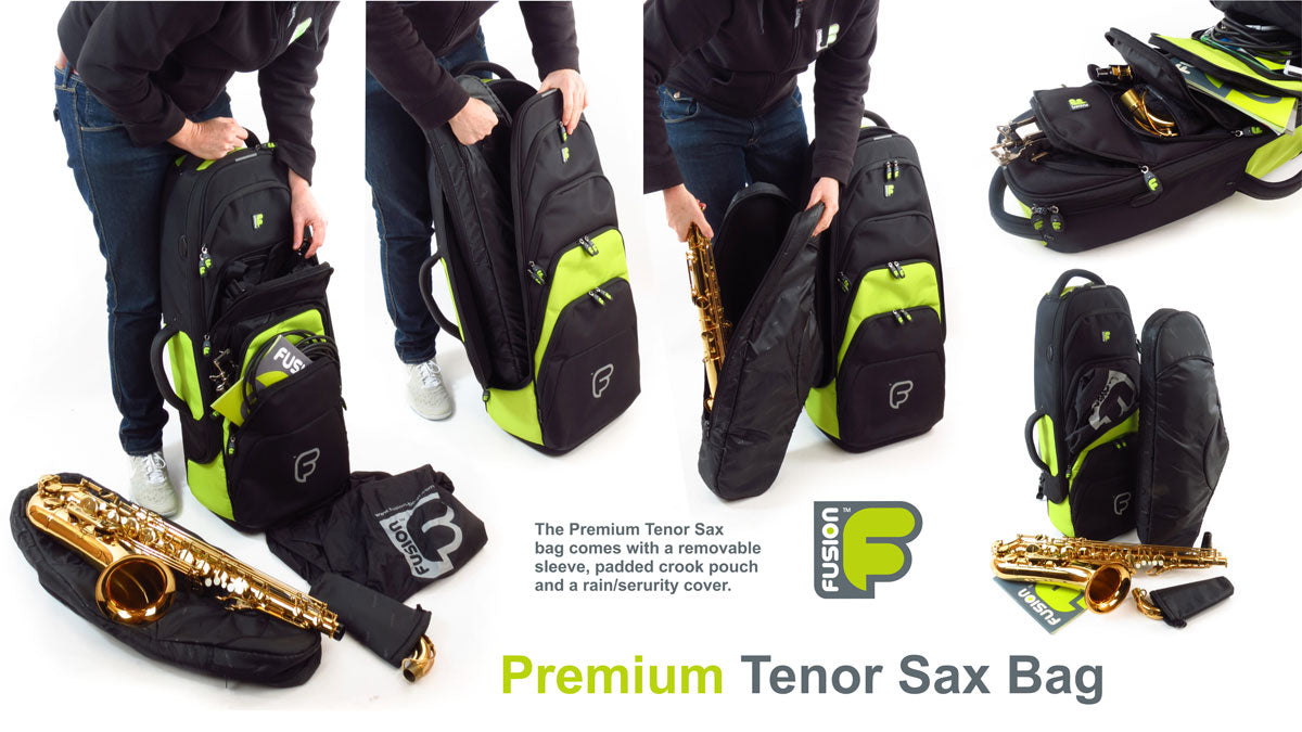 Housse Premium Noire/Verte Saxophone Ténor
