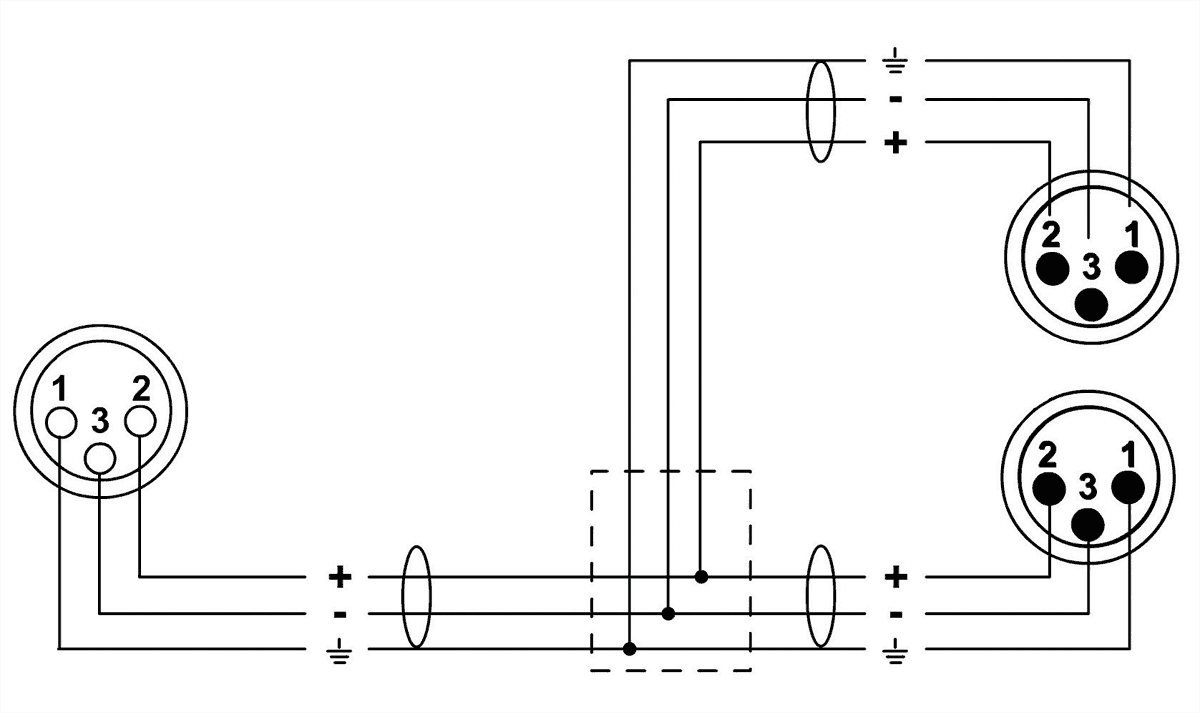 Câble Y Bretelle XLR Femelle/2 XLR Mâles 30 CM
