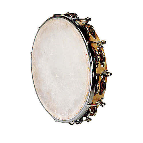 Fuzeau Tambourin Peau Naturelle - 25 CM + Cymbalettes