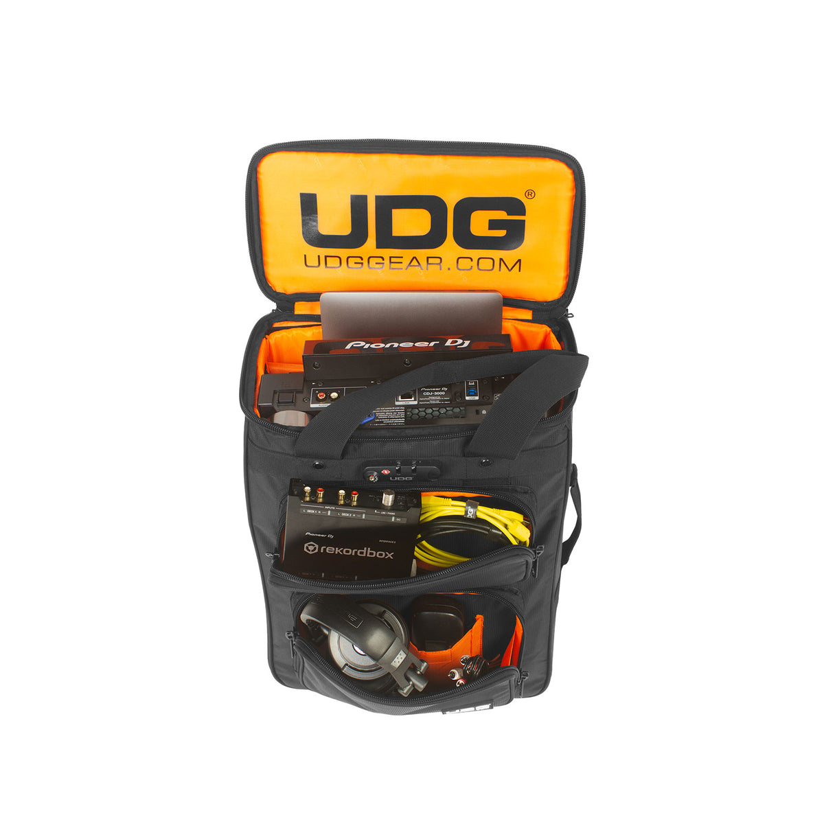 U 9024 BL-or - Sac A Dos Noir Intérieur Orange