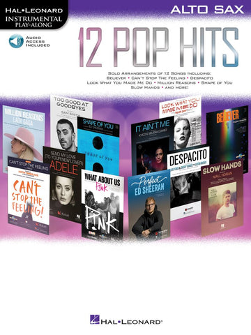 Instrumental Play Along - 12 Pop Hits + Online Audio - Alto Saxophone
