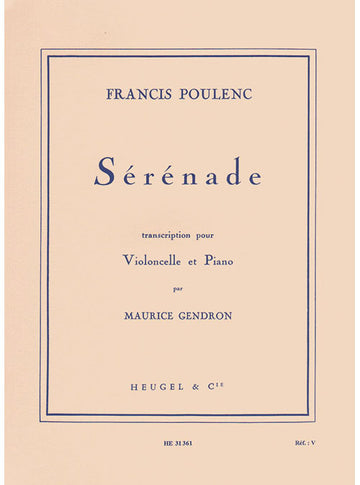 Poulenc Francis - Serenade - Violoncelle & Piano
