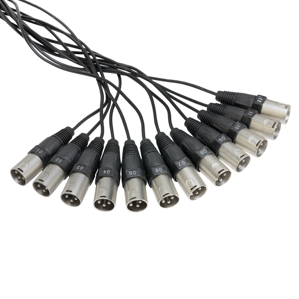 K12C10 Multipaire 12 Canaux XLR avec Boitier de Scene 10 M.