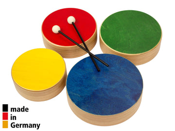 Set De 4 Toms De Couleur En Bois + 2 Baguettes - 3+