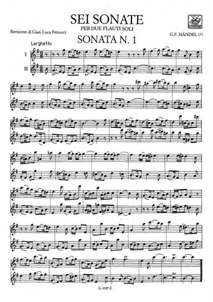 Haendel G.F. - Sei Sonate - 2 Flutes
