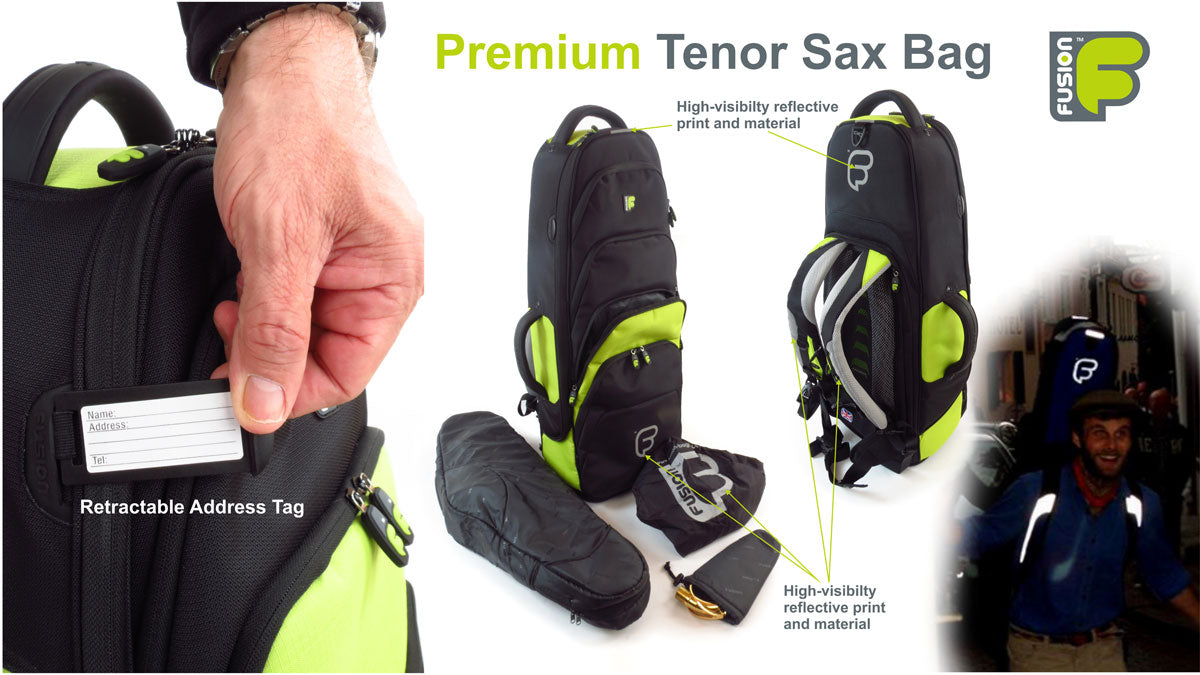 Housse Premium Noire/Verte Saxophone Ténor