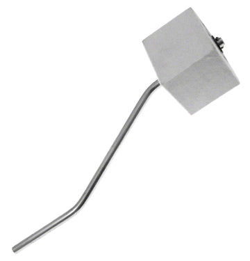 Batte Feutre Carre Blanc - Tige Courbe Double Pédale