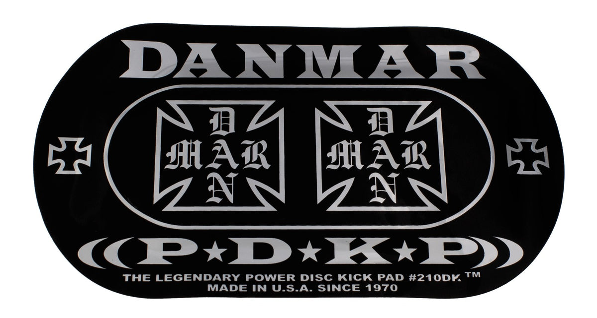 Danmar 210dkic - Pad Autocollant Grosse Caisse Double Pédale - Iron Cross