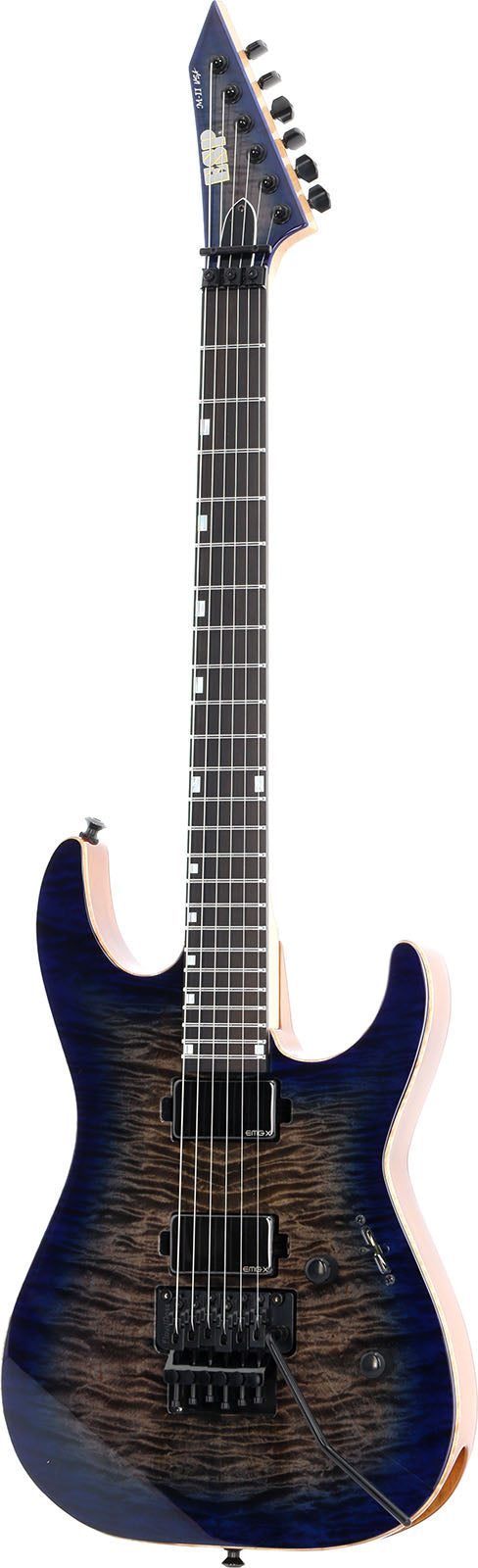 M-II DX USA FR Flamed Maple Blue Moon EMG