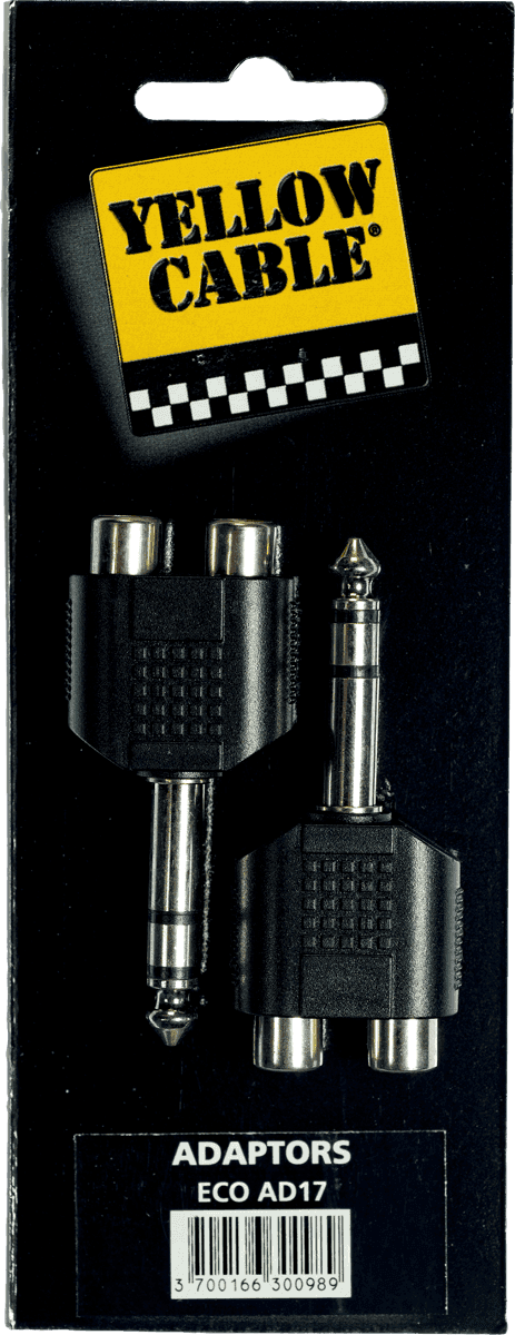 Adaptateur Jack 6,35 Mm Stro Male 2 Rca Fem. - Lot De 2