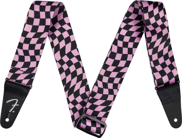 Wavy Checkerboard Polyester Strap Pink