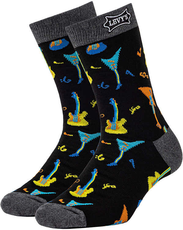 Paire de chaussettes motif guitare électrique