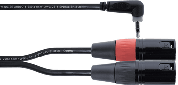 Câble Y Bretelle Mini-jack Stéréo Coudé / 2 XLR Mâle 3 M