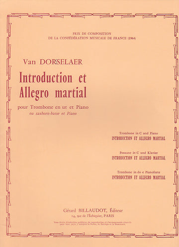 Dorssel Willy Van - Introduction Et Allegro Mial - Trombone Piano