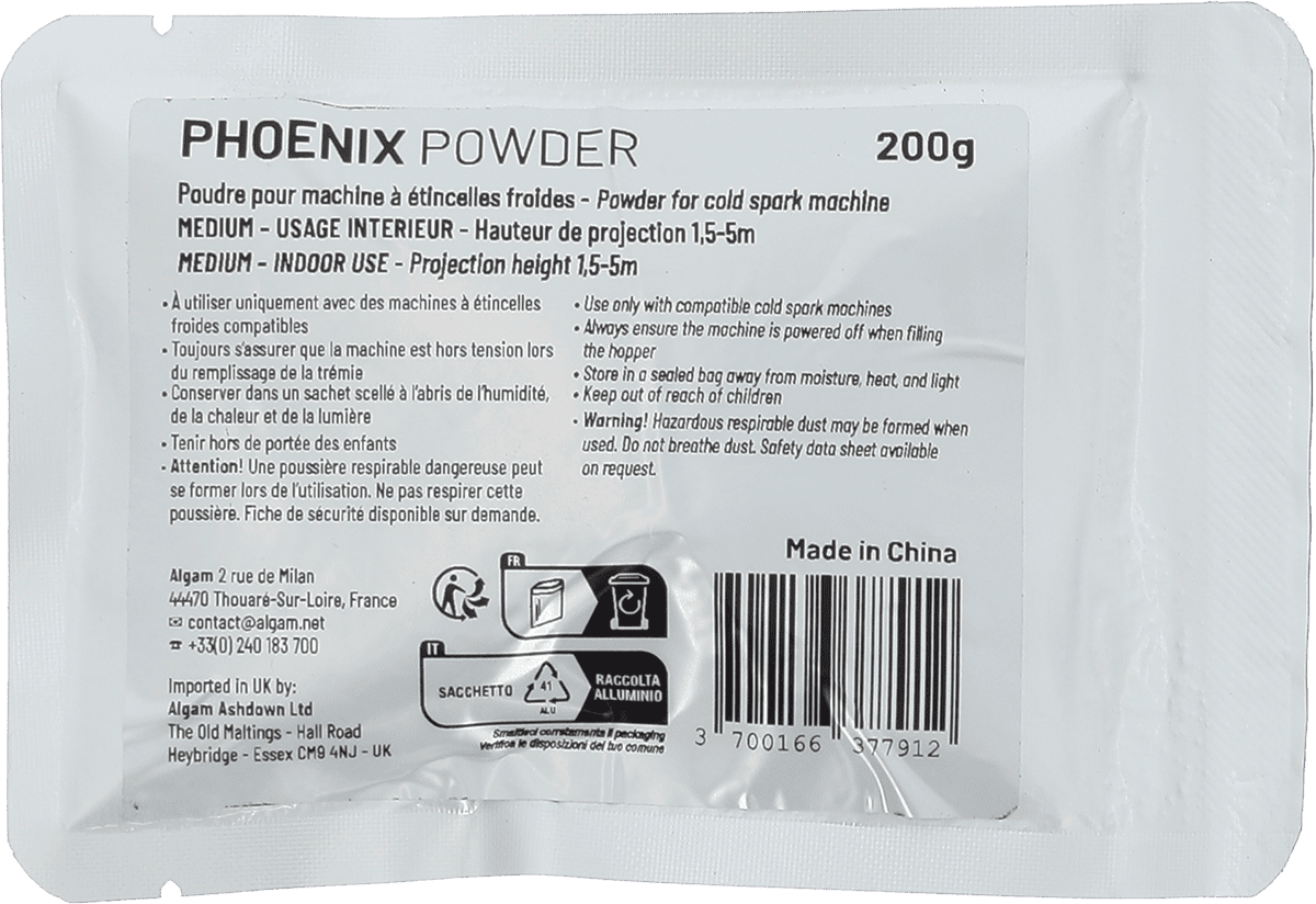 Poudre pour machine à étincelles froides - Médium - 200g