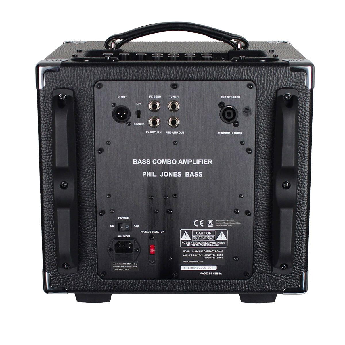 SUITCASE COMPACT 300W COMBO 4X5" "PIRANHA" BLACK - STOCK B