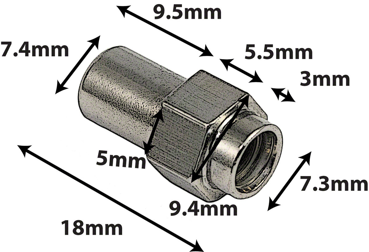 SN-HE-18B Cheminée 18mm Tête Hexagonale Laiton (X4)