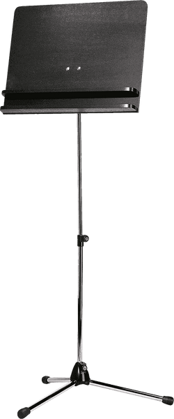 Pupitre D'orchestre Chrom Plateau Bois Noir Deux Tablettes