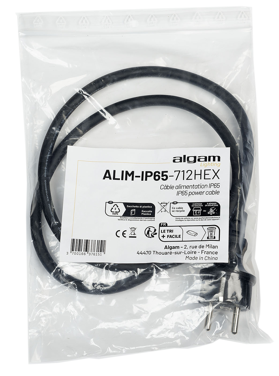 Algam Lighting Câble d'alimentation IP65 pour IP Par 712 Hex