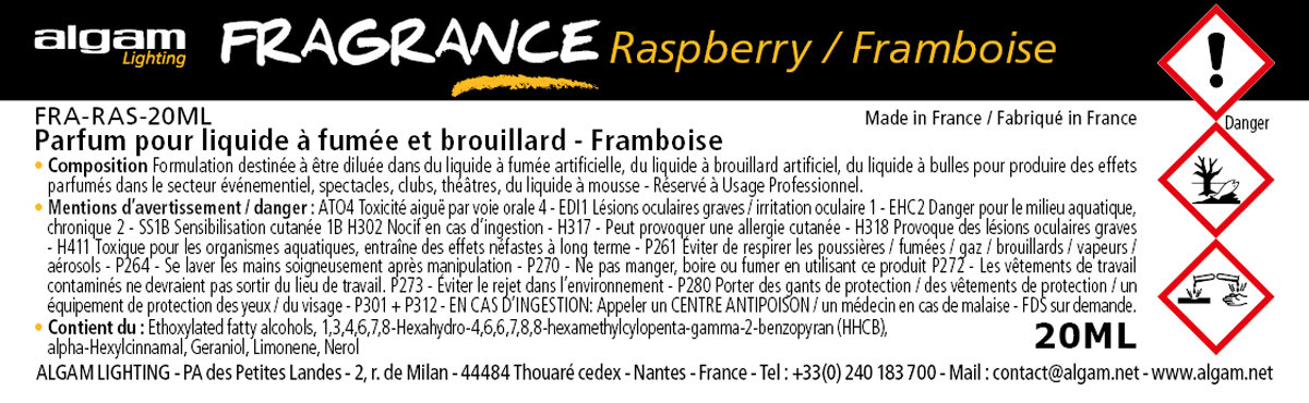Parfum pour Liquide à Fumée et Brouillard Framboise 20ML