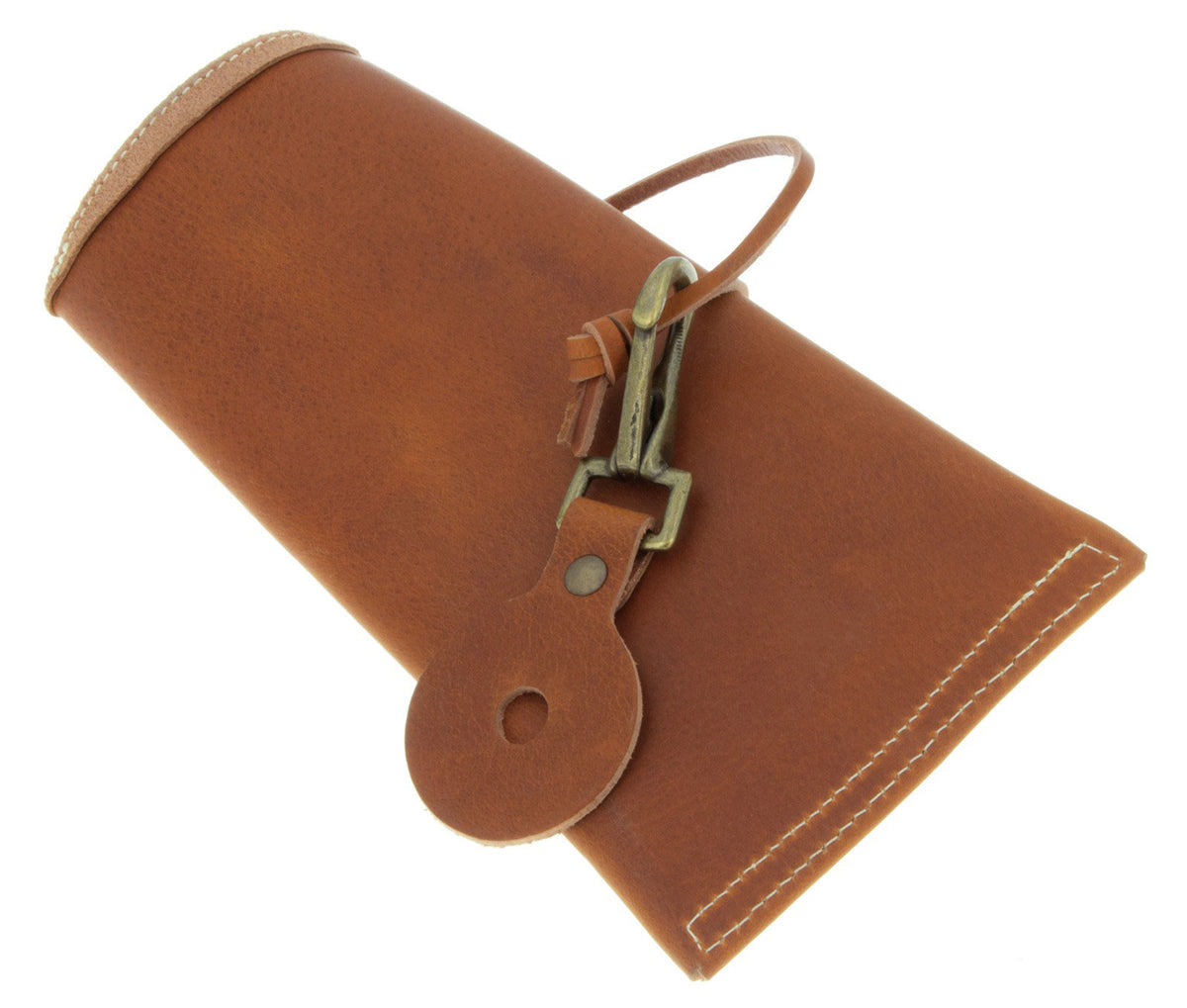 Porte Baguettes En Cuir Avec Crochet Saddle Tan