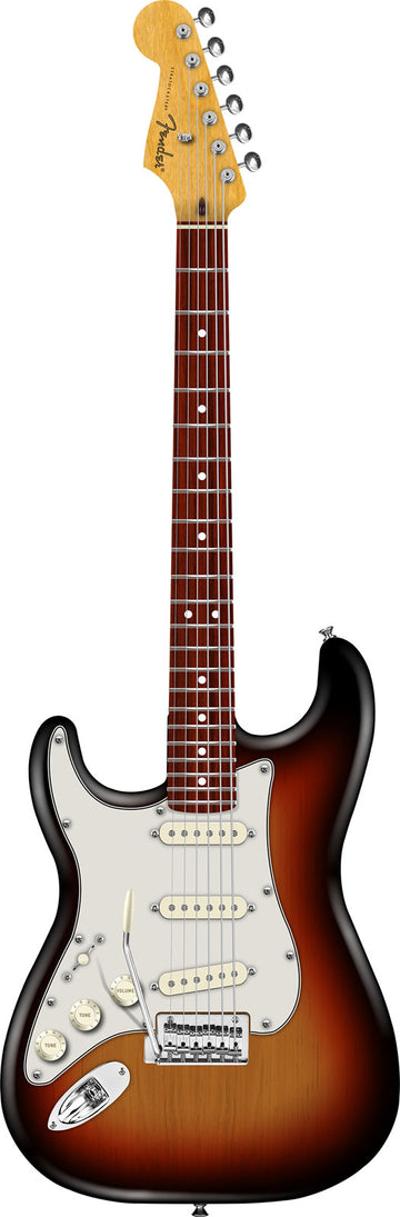 Stratocaster LH Player II RW 3-color Sunburst