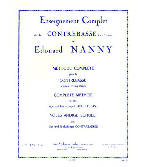 Leduc Nanny Edouard - Methode Complete Pour La Contrebasse A 4 et 5 Cordes Vol.2